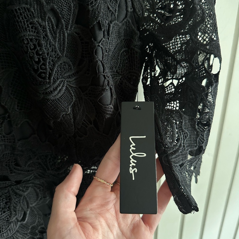 NWT Lulu’s black lace dress - Picture 6 of 12